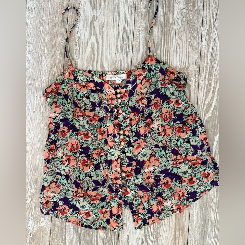 BCBG Floral Sleeveless Top - Multicolor